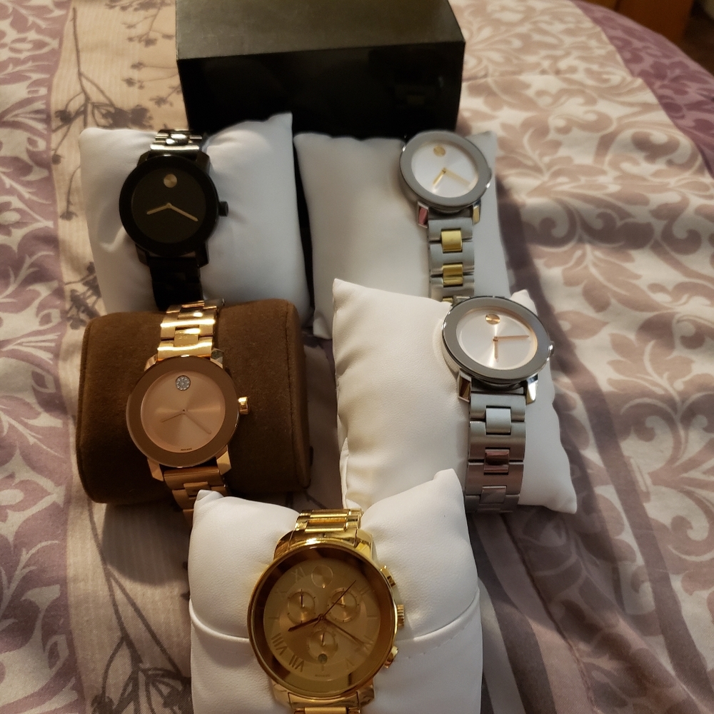 Collection of Movado bold watches